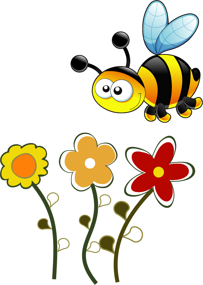 تصویر دور بری زنبور و گل